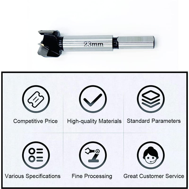 STORMCUBE Forstner Drill Bits 23mm (29/32 inch) Tungsten Carbide Wood Hole Saw Auger Opener Woodworking Drilling Tool Wood Cutter - Image 5